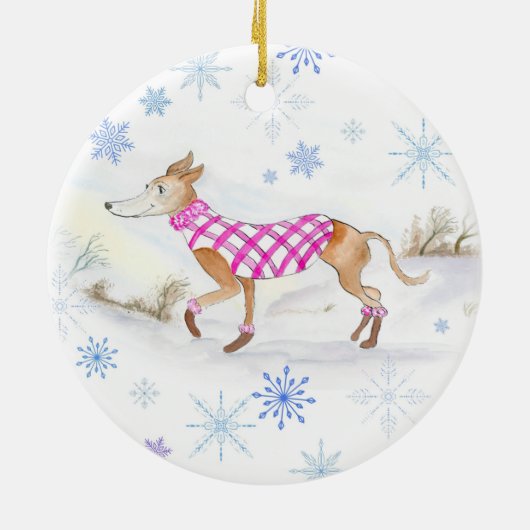 Waterverf kerstcadeau in Sweater Keramisch Ornament (Achterkant)