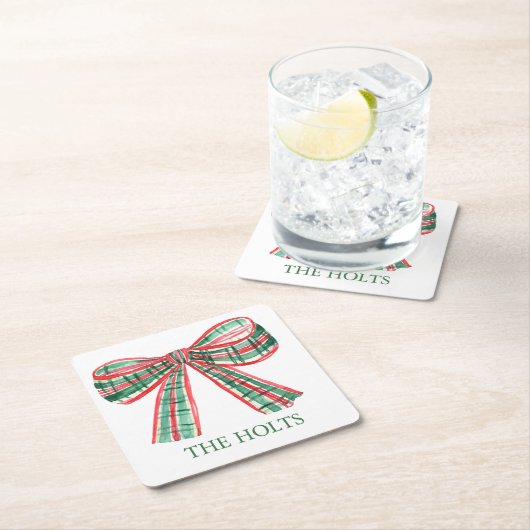 Waterverf kerstcadeau kartonnen onderzetters (Insitu)