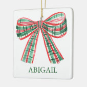 Waterverf kerstcadeau keramisch ornament (Links)