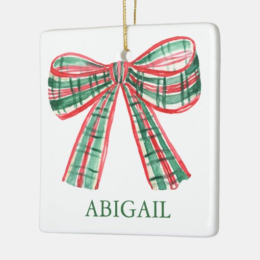 Waterverf kerstcadeau keramisch ornament (Links)