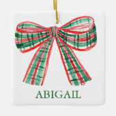 Waterverf kerstcadeau keramisch ornament (Voorkant)