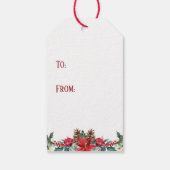 Waterverf kerstcadeau label | Evergreen krans Cadeaulabel (Achterkant)