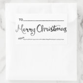 Waterverf kerstcadeau Label, zwart en wit Rechthoekige Sticker (Tas)