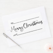 Waterverf kerstcadeau Label, zwart en wit Rechthoekige Sticker (Envelop)