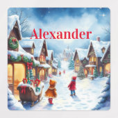  Waterverf Kerstcadeau Tags Labels (Design 1)