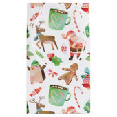 Waterverf kerstcadeau voor kerstcadeaus klein cadeauzakje (Achterkant)