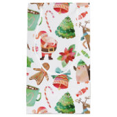 Waterverf kerstcadeau voor kerstcadeaus klein cadeauzakje (Voorkant)