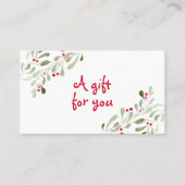 Waterverf kerstcadeaubon visitekaartje (Voorkant)