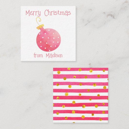 Waterverf kerstcadeaukaarten voor sierdoeleinden notitiekaartje (Voorkant / Achterkant)