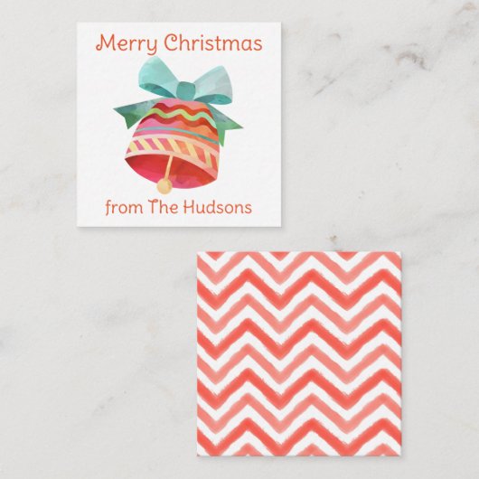 Waterverf kerstcadeaukaartjes voor kerstcadeaus notitiekaartje (Voorkant / Achterkant)