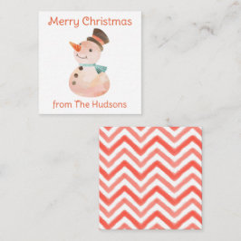 Waterverf kerstcadeaukaartjes voor Snowman Cadeau Notitiekaartje