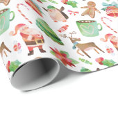 Waterverf kerstcadeaupapier cadeaupapier (Rol Hoek)