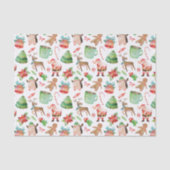 Waterverf kerstcadeaupapier tissuepapier (Voorkant)