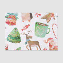 Waterverf kerstcadeaupapier