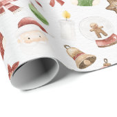 Waterverf kerstcadeaupapier voor kerstcadeaus cadeaupapier (Rol Hoek)