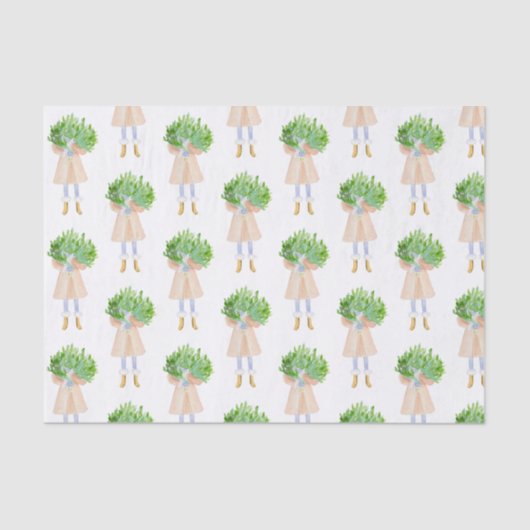 Waterverf kerstcadeaupapier voor Modes Tissuepapier (Voorkant)