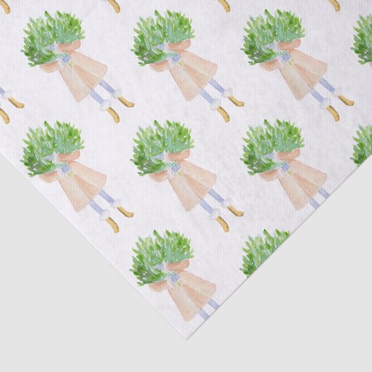 Waterverf kerstcadeaupapier voor Modes Tissuepapier (Detail)