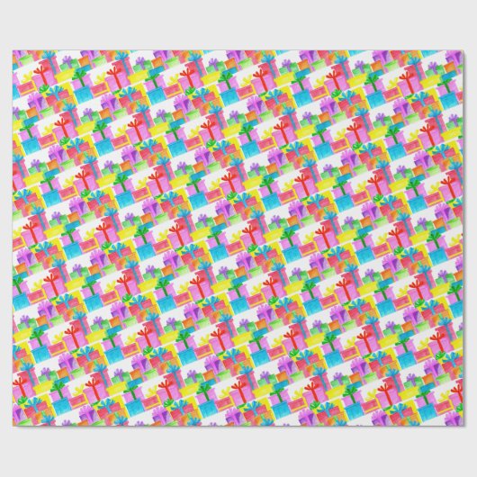 Waterverf kerstcadeaus cadeaupapier (Vlak)