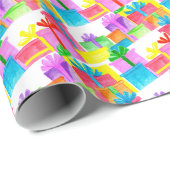 Waterverf kerstcadeaus cadeaupapier (Rol Hoek)