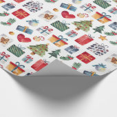 Waterverf kerstcadeaus cadeaupapier (Hoek)