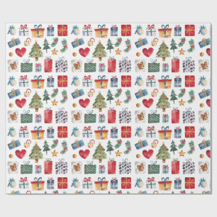Waterverf kerstcadeaus cadeaupapier