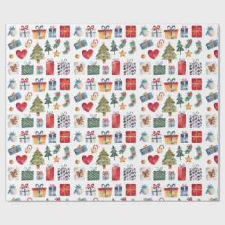Waterverf kerstcadeaus cadeaupapier