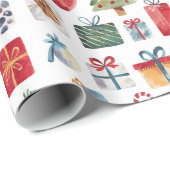 Waterverf kerstcadeaus cadeaupapier (Rol Hoek)