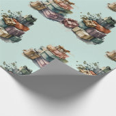 Waterverf kerstcadeaus cadeaupapier (Hoek)