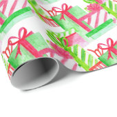 Waterverf kerstcadeaus cadeaupapier (Rol Hoek)