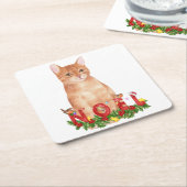 Waterverf kerstcadeaus kartonnen onderzetters (Schuin)