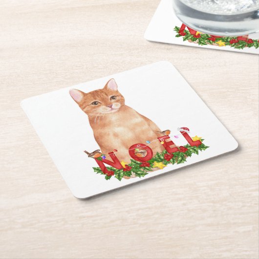 Waterverf kerstcadeaus kartonnen onderzetters (Schuin)