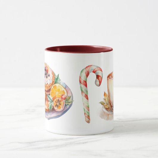 Waterverf kerstcadeaus mok (Midden)