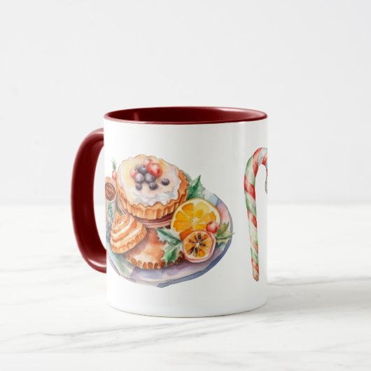 Waterverf kerstcadeaus mok (Voorkant links)