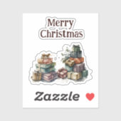 Waterverf kerstcadeaus sticker (Vel)