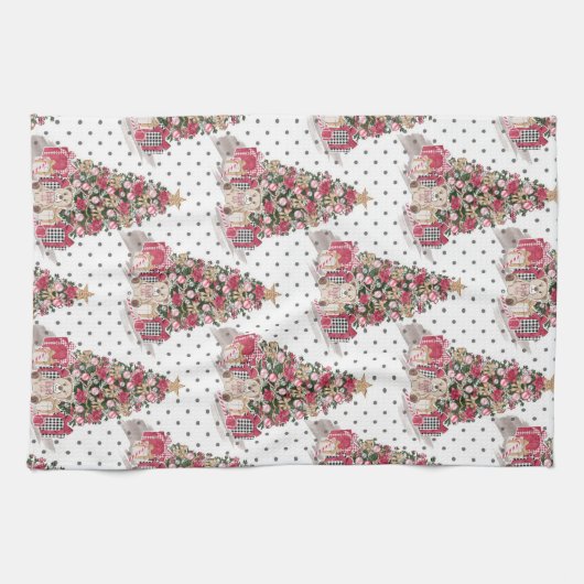  WATERVERF KERSTCADEAUS & TEDDYBEARS THEEDOEK (Horizontaal)