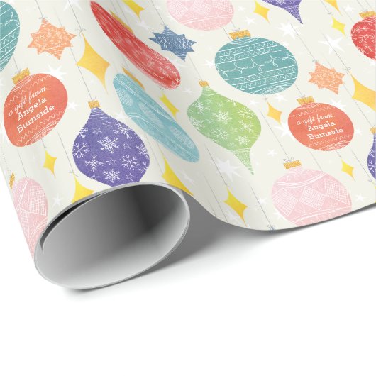 Waterverf - kerstcadeautje met kersttekst cadeaupapier (Rol Hoek)