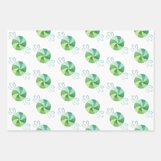 Waterverf kerstcadeautje met Snoep warme chocolade Inpakpapier Vel (Voorkant 3)