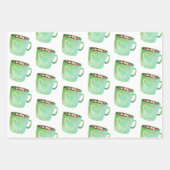 Waterverf kerstcadeautje met Snoep warme chocolade Inpakpapier Vel (Voorkant)