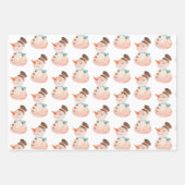 Waterverf kerstcadeautje met Snowman Gift Wrap Inpakpapier Vel (Voorkant 3)