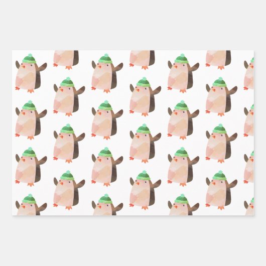 Waterverf kerstcadeautje met Snowman Gift Wrap Inpakpapier Vel (Voorkant)