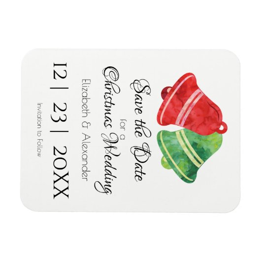 Waterverf kerstcadeautjes/ bruiloft /Save the Date Magneet (Horizontaal)