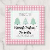 Waterverf kerstcadeautjes Label met kerstcadeautje (Voorkant)