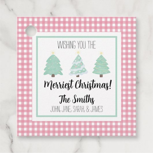 Waterverf kerstcadeautjes Label met kerstcadeautje (Voorkant)