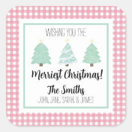 Waterverf kerstcadeautjes Label met kerstcadeautje