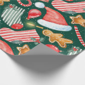 Waterverf kerstcadeautjes ontbijtsnoepjes  cadeaupapier (Hoek)