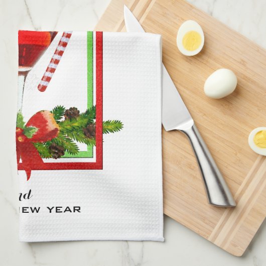 Waterverf kerstcadeautjes theedoek (Quarter Fold)