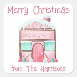 Waterverf kerstcadeautjes voor ontbijt N Vierkante Sticker