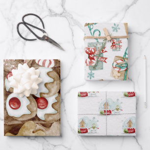 Waterverf kerstcadeauverpakking inpakpapier vel
