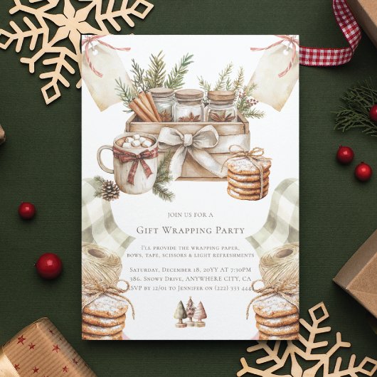 Waterverf kerstcadeauverpakking kaart