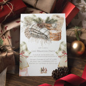 Waterverf kerstcadeauverpakkingparty kaart